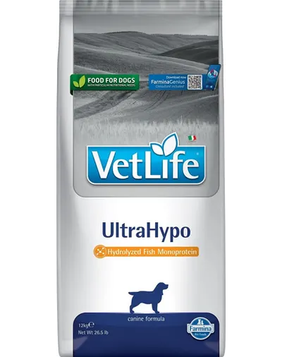 FARMINA Vet Life Ultrahypo Dog 12 kg Hrana uscata caini cu alergii alimentare