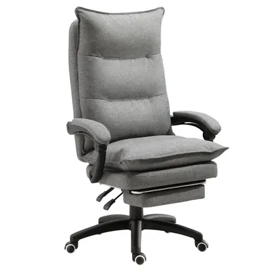 Scaun de birou ergonomic Vinsetto cu inclinare si masaj in 6 Puncte, inaltime reglabila, 70x62x120-130 cm, Gri | Aosom Romania