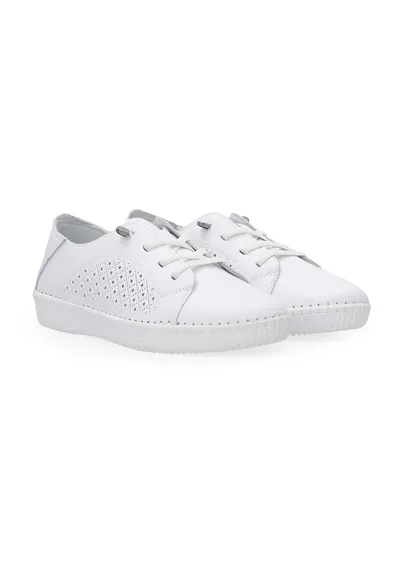 Pantofi sport din piele naturala cu perforatii laterale