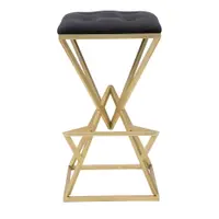 Scaun de bar negru/auriu tapițat (înălțime șezut 75 cm) Piramid – Mauro Ferretti