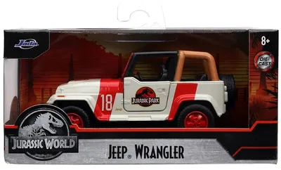 Jucărie pentru copii Jada Toys - Mașină Jeep Wrangler, Jurassic Park, 1:32