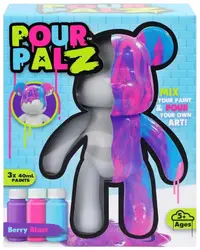 Trusă creativă Pour PalZ - Berry Blast, ursuleț de pluș de colorat