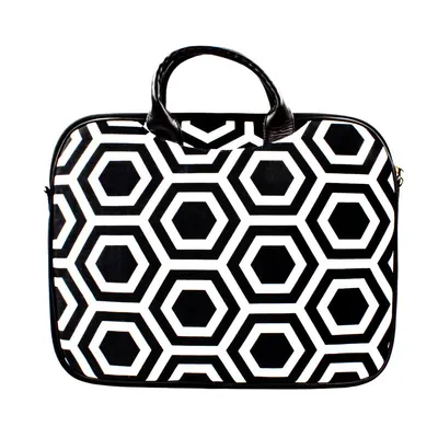Geantă pentru laptop, pentru damă, din catifea, BLACK&WHITE 14"