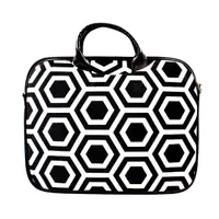 Geantă pentru laptop, pentru damă, din catifea, BLACK&WHITE 14"