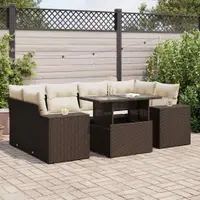 Gossi set canapele de gradina cu perne, 7 piese, maro, poliratan