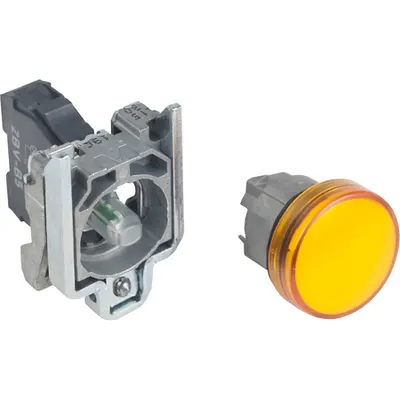Lampa pilot complet portocalie Ø22 lentile netede cu LED integral 24V