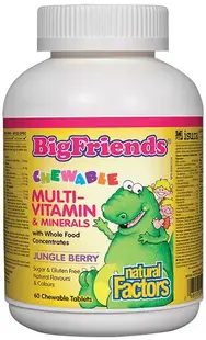 BigFriends Multi-Vitamin & Minerals, 60 comprimate masticabile, Natural Factors