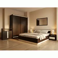 Dormitor Verona cu pat 160x200 cm, Wenge / Vanilie
