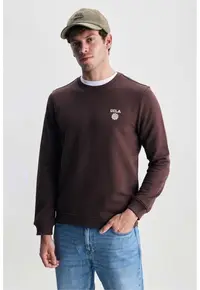 Bluza de trening cu decolteu la baza gatului - VALLEY - Maro
