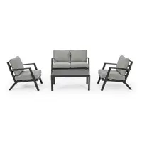 Set mobilier de grădină gri din aluminiu pentru 4 persoane Harley – Bizzotto