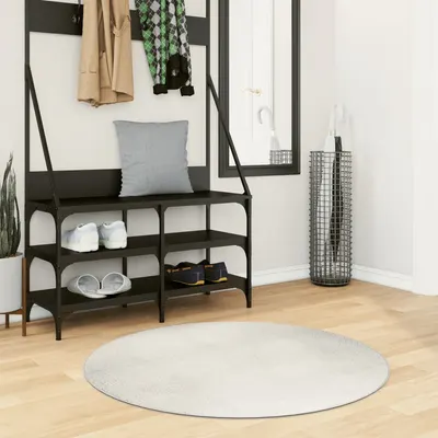 vidaXL Covor IZA aspect scandinav, cu fire scurte, crem, Ø 100 cm