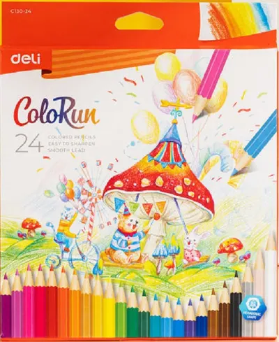 Creioane colorate Deli Colorun - EC130-24, 24 culori