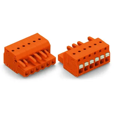 1-conductor female plug; push-button; 2.5 mm²; Pin spacing 5.08 mm; 8-pole; 2,50 mm²; orange