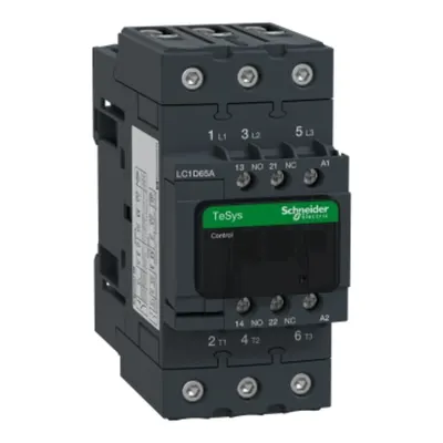 Contactor, TeSys Deca, 3P(3 NO), AC-3/AC-3e, <=400V, 65A, bobina 480V AC 60Hz, borne cu clema cu surub