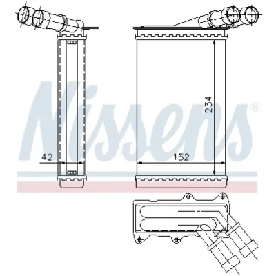 Schimbator caldura, incalzire habitaclu NISSENS 71156