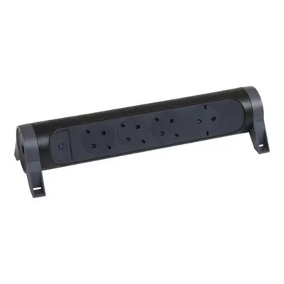 Prelungitor Sch 4x2p+t Premium Rotativ si Fixabil pentru a Fi Cablat Negru