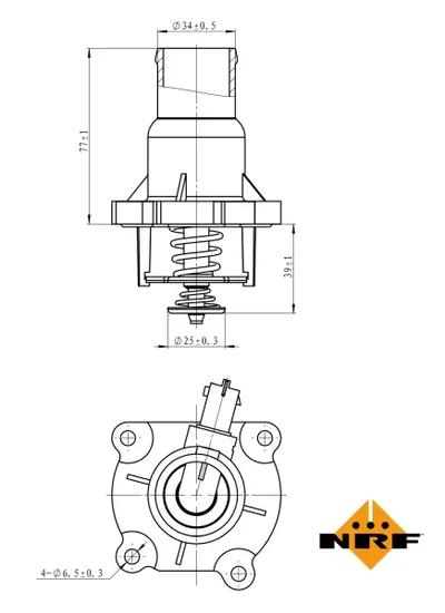 Termostat Sistem Racire (105 C, in Carcasa) Potrivit Alfa Romeo 159; Chevrolet Aveo, Aveo Kalos, Cruze, Orlando, Trax; Fiat Croma; Opel Astra H Classic, Astra J, Astra J Gtc 1.4-1.8lpg 06.05
