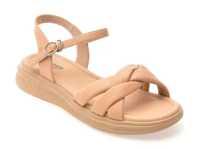 Sandale IMAGE bej, 57111, din piele naturala