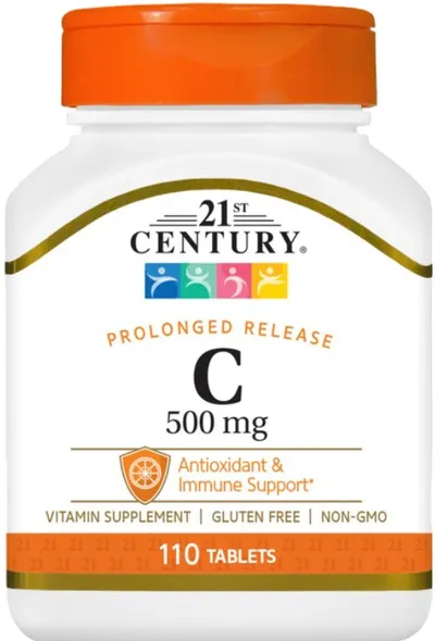 Vitamin C Prolonged Release, 500 mg, 110 tablete, 21st Century
