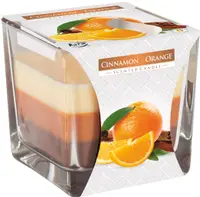 Lumânare parfumată Bispol Aura - Scorțișoară - Portocală, 170 g
