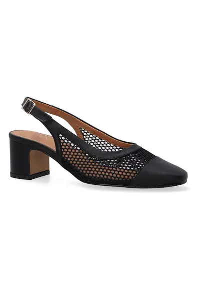 Pantofi slingback din piele cu segmente perforate