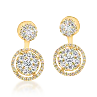 Cercei din aur galben cu diamante microsetting de 1.2ct
