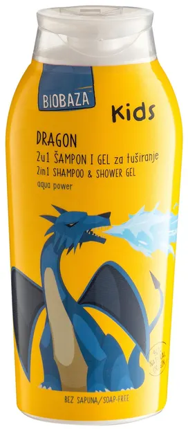 Biobaza Kids Șampon și gel de duș pentru copii 2 în 1 Dragon, 250 ml