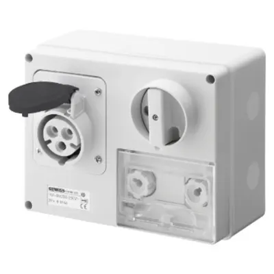 Priza industriala cu interblocaj - WITH BOTTOM - WITH FUSE-HOLDER BASE - 3P+E 16A 480-500V - 50/60HZ 7H CBF - IP44
