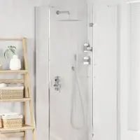 vidaXL Sistem de Duș Îngropat (Rotund) Argintiu Oțel Inoxidabil 201