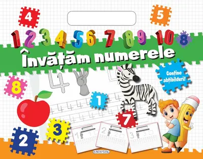 Bloc cu abțibilduri - Învățăm numerele - Paperback