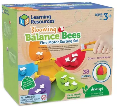 Kit de sortare și echilibrare Learning Resources - Floare cu albine, 38 piese