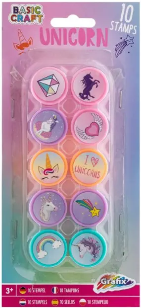 Set joc Grafix - Ștampile cu Unicorn, sortiment, 10 bucăți