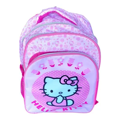 Rucsac 42x30x17 cm, cu trei compartimente si doua buzunare laterale, Hello Kitty
