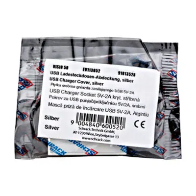 Mască priză dublă de încărcare USB, argintiu