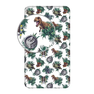 Cearceaf pentru copii din bumbac cu elastic 90x200 cm Jurassic World "Roar" – Jerry Fabrics
