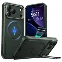 Husa MagSafe pentru Apple iPhone 17 Pro, ESR, Cyber Armor Kickstand, Verde