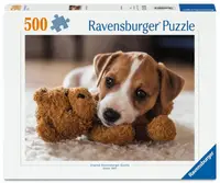 Puzzle Ravensburger din 500 piese - Cățeluș cu ursuleț