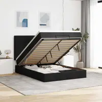 Gossi cadru de pat otoman cu saltea tesatura neagra 140x190cm