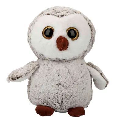 Jucarie de plus, Puffy Friends, Bufnita, Maro, 30 cm