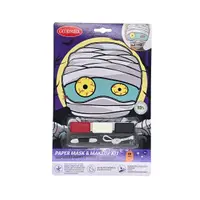 Set machiaj și mască de hârtie Goodmark – 3 culori (roșu, alb, negru), 3×1 g + aplicator, pentru copii, dermatologic testat – ideal pentru Halloween