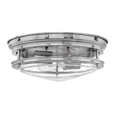 Corp de iluminat decorativ pentru exterior, Hadrian 2 Light Flush Mount – Clear Glass – Chrome