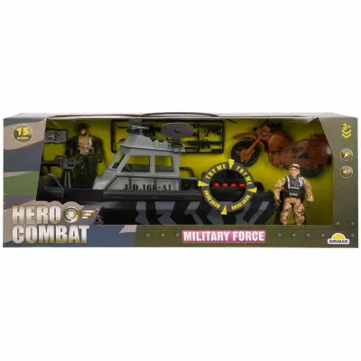 Set nava militara si motocicleta cu figurine, Hero Combat