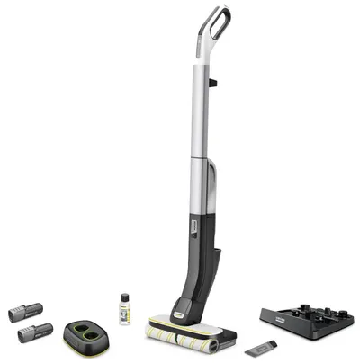 Mop electric Karcher - FC 4-4 Battery Set, negru/alb