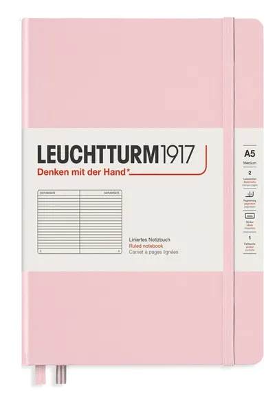 Caiet agenda Leuchtturm1917 Muted Colours - A5, roz, randuri late