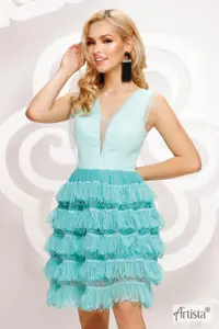 Rochie Artista turquoise in clos