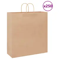 Gossi saci de hartie kraft 250 buc cu manere maro 45x17x48 cm