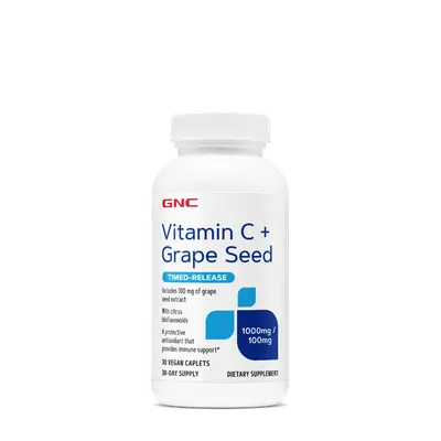 Vitamina C 1000mg cu Bioflavonoide si Extract din Seminte de Struguri cu Eliberare Prelungita, 30 tablete, GNC