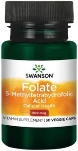 Folate, 800 mcg, 30 capsule vegetale, Swanson