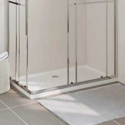 vidaXL Cădiță de duș dreptunghiulară din ABS, alb, 70x120 cm