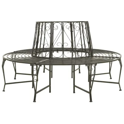 vidaXL Bancă de copac pentru grădină, 160 cm, oțel